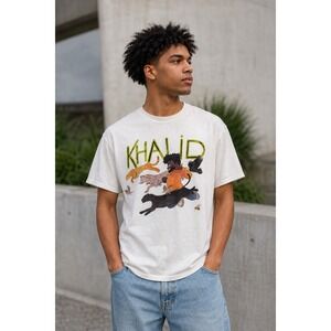 Khalid Free Spirit 2019 Tour T-Shirt‎ Mens Medium White Concert Graphic Tee